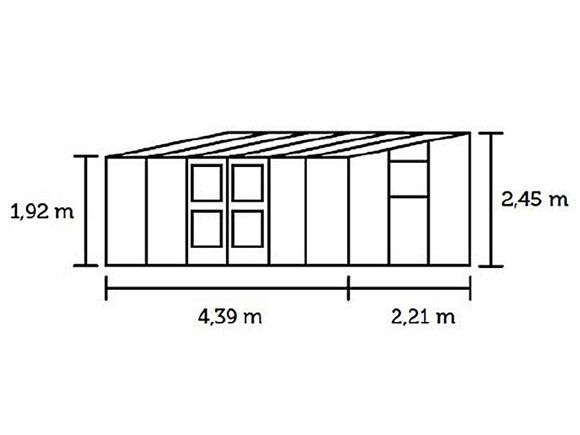 Теплица пристенная с односкатной крышей Juliana Veranda Aluminium